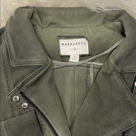 Army green moto jacket sz small - Picture 6 of 6